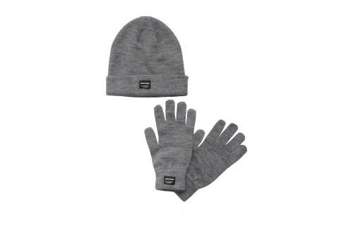 Jack And Jones Jacbeanie And Love Knit Giftbox Σκουφάκι Με Γάντια (12168383 GREY MELANGE)
