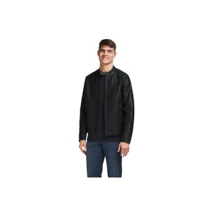 Jack And Jones Jjewarner Noos Μπουφάν Δερματίνη Ανδρικό (12182461 BLACK)