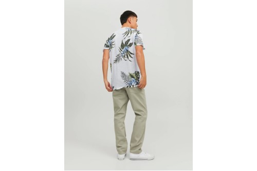 Jack And Jones Jprblatropic Aop Ss Tee Crew Neck Sn T-Shirt Ανδρικό (12203764 WHITE)