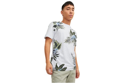 Jack And Jones Jprblatropic Aop Ss Tee Crew Neck Sn T-Shirt Ανδρικό (12203764 WHITE)