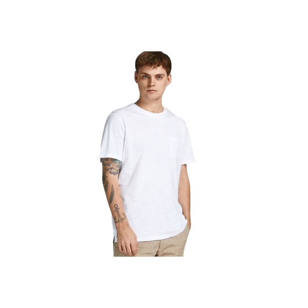 Jack And Jones Jprblatropic Solid Ss Tee Crew Neck Sn T-Shirt (12203772 WHITE)