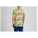 Jack And Jones Jorbloomer Oomer Aop Tee Ss Crew Neck Ln T-Shirt (12205772 STRAW)