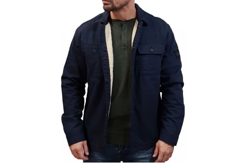 Jack And Jones Jcoben Classic Teddy Overshirt Ls Πουκάμισο Μακρυμάνικο (12215787 NAVY BLAZER)