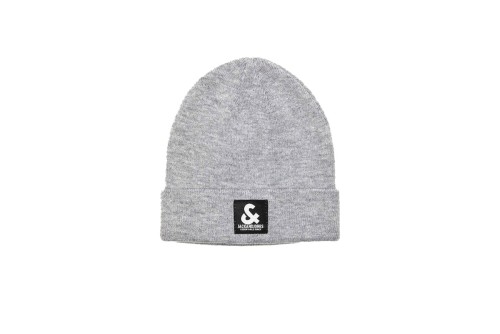 Jack And Jones Jacback To School Beanie Σκουφάκι Χειμερινό (12215849 LIGHT GREY MELANGE)