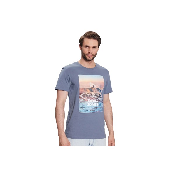 Jack And Jones Jjgem Tee Ss Crew Neck T-Shirt Ανδρικό (12221007 FLINT STONE)