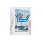 Jack And Jones Jjgem Tee Ss Crew Neck T-Shirt Ανδρικό (12221007 WHITE)