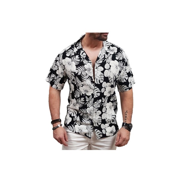 Jack And Jones Jjirwim Resort Shirt Ss Πουκάμισο Κοντομάνικο Ανδρικό (12222959 BLACK)