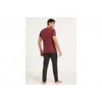 Jack And Jones Jacbasic Ss Tee And Pants Giftbox Σετ Πιτζάμας (12223560 WINDSOR WINE)