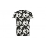 Jack And Jones Jjtropicana Aop Tee Ss Crew Neck T-Shirt Ανδρικό (12223932 BLACK)