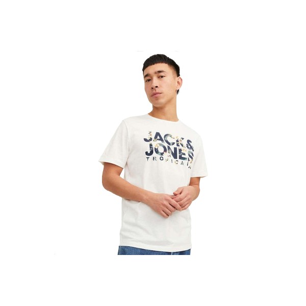 Jack And Jones Jjbecs Shape Tee Ss Crew Neck T-Shirt Ανδρικό (12224688 CLOUD DANCER)