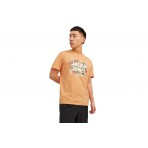 Jack And Jones Jjbecs Shape Tee Ss Crew Neck T-Shirt Ανδρικό (12224688 PUMPKIN)