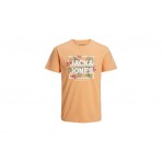 Jack And Jones Jjbecs Shape Tee Ss Crew Neck T-Shirt Ανδρικό (12224688 PUMPKIN)