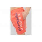 Jack And Jones Jpstfiji Jjswim Splicelogo Ly Sn Μαγιό Σορτς Ανδρικό (12225967 HOT CORAL)