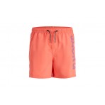 Jack And Jones Jpstfiji Jjswim Splicelogo Ly Sn Μαγιό Σορτς Ανδρικό (12225967 HOT CORAL)