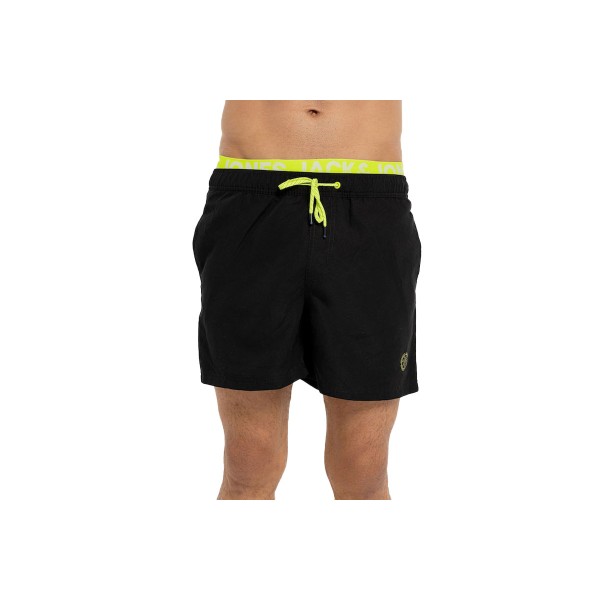 Jack And Jones Jpstfiji Jjswim Db Neon Μαγιό Σορτς Ανδρικό (12227256 BLACK)