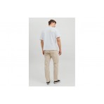 Jack And Jones Jorbrink Studio Tee Ss Crew Neck T-Shirt Ανδρικό (12227718 BRIGHT WHITE)