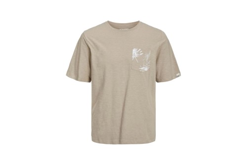 Jack And Jones Jorcrayon Pocket Tee Ss Crew Neck Ln T-Shirt Ανδρικό (12227778 CROCKERY)