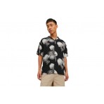 Jack And Jones Jcounnatural Reggie Resort Shirt Ss Ln Πουκάμισο Κοντομάνικο (12228020 BLACK-WHITE)