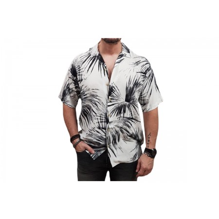 Jack And Jones Jorflow Resort Aop Shirt Ss Blk Ln Πουκάμισο Κοντομάνικο Ανδ 