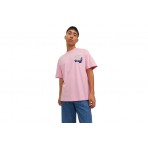 Jack And Jones Jorexotic Tee Ss Crew Neck Ln T-Shirt Ανδρικό (12230007 PRISM PINK)