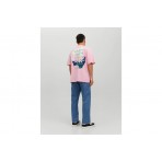 Jack And Jones Jorexotic Tee Ss Crew Neck Ln T-Shirt Ανδρικό (12230007 PRISM PINK)