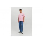 Jack And Jones Jorexotic Tee Ss Crew Neck Ln T-Shirt Ανδρικό (12230007 PRISM PINK)