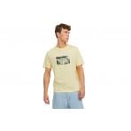 Jack And Jones Jorpalma Photo Tee Ss Crew Neck T-Shirt Ανδρικό (12234294 FRENCH VANILLA)