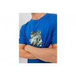 Jack And Jones Jorpalma Photo Tee Ss Crew Neck T-Shirt Ανδρικό (12234294 NAUTICAL BLUE)