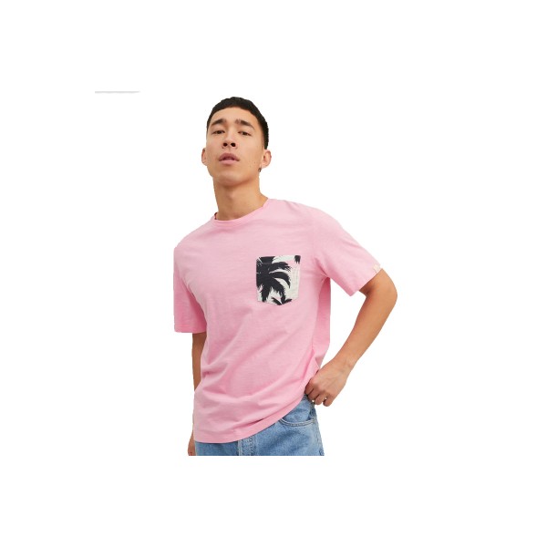 Jack And Jones Jortulum Pocket Tee Ss Crew Neck Ln T-Shirt Ανδρικό (12235290 PRISM PINK)