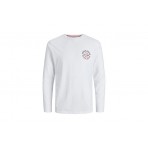 Jack And Jones Jjmikk Tee Ls Crew Neck Μπλούζα Με Λαιμόκοψη Ανδρική (12235747 WHITE-SMALL)