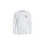 Jack And Jones Jjmikk Tee Ls Crew Neck Μπλούζα Με Λαιμόκοψη Ανδρική (12235747 WHITE-SMALL)