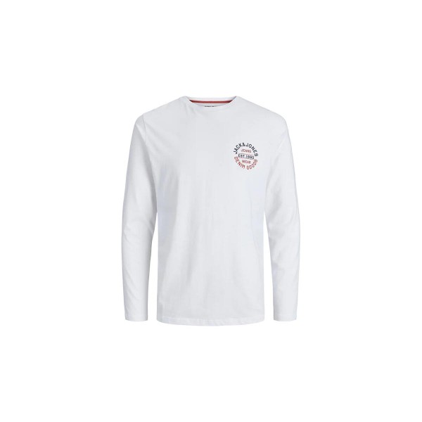 Jack And Jones Jjmikk Tee Ls Crew Neck Μπλούζα Με Λαιμόκοψη Ανδρική (12235747 WHITE-SMALL)