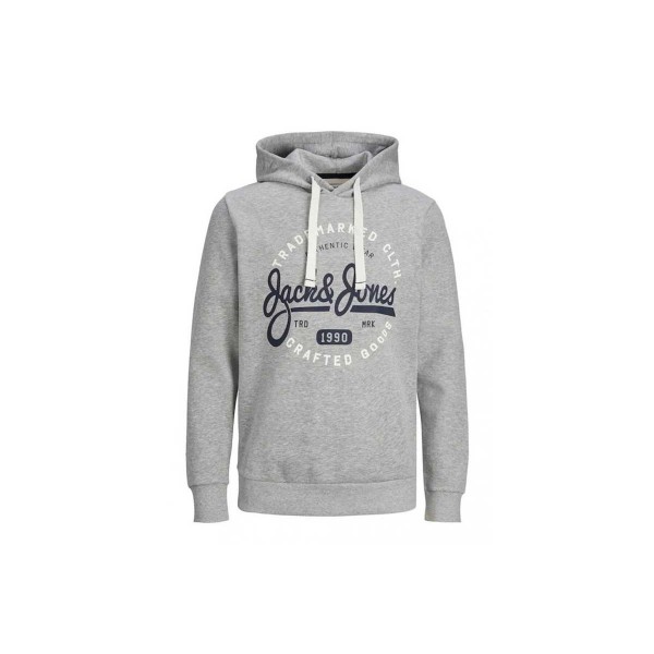 Jack And Jones Jjmikk Sweat  Hoodie Ανδρικό (12236178 LIGHT GREY-MELA-BIG)