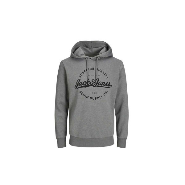 Jack And Jones Jjstanli Sweat  Hoodie Ανδρικό (12236185 LIGHT GREY-MELA-BIG)