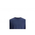 Jack And Jones Jacbasic Label Ls Tee Μπλούζα Με Λαιμόκοψη Ανδρική 