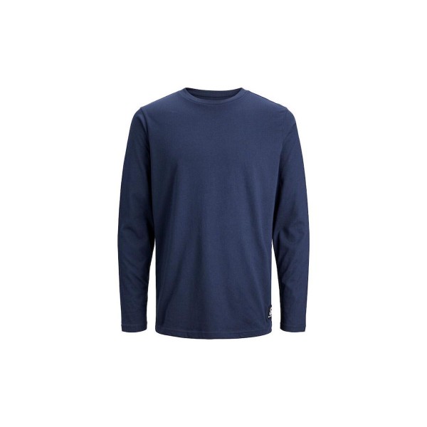 Jack And Jones Jacbasic Label Ls Tee Μπλούζα Με Λαιμόκοψη Ανδρική (12238022 NAVY BLAZER)