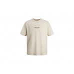 Jack And Jones Jorvesterbro Ανδρικό Κοντομάνικο T-Shirt Μπεζ