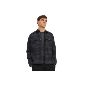 Jack And Jones Jprroy Check Overshirt L-S Sn Πουκάμισο Μακρυμάνικο Ανδρικό (12241533 DARK GREY)