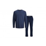 Jack And Jones Jacbasic Label Ls Tee And Pants Σετ Πιτζάμας Ανδρική 