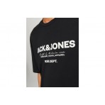 Jack And Jones O-Neck Ανδρικό Κοντομάνικο T-Shirt Μαύρο