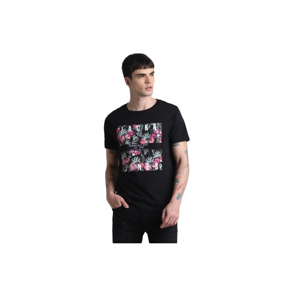 Jack And Jones Jjchill Shape Ss Crew Neck T-Shirt Ανδρικό (12248072 BLACK-SQUARE)