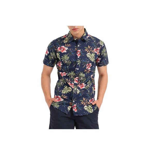 Jack And Jones Jjchill Aop Πουκάμισο Κοντομάνικο Ανδρικό (12248577 DARK NAVY)