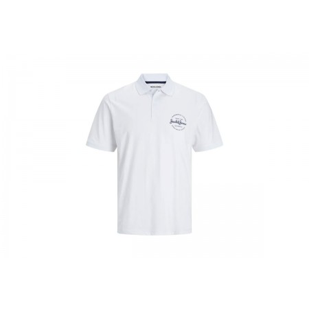 Jack And Jones Ανδρικό Κοντομάνικο Polo T-Shirt Λευκό