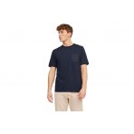 Jack And Jones Crew Neck Ανδρικό Κοντομάνικο T-Shirt Μπλε Σκούρο