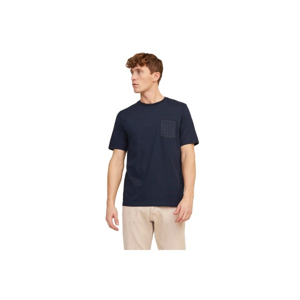 Jack And Jones Jjluis Pocket Ss Crew Neck T-Shirt Ανδρικό (12249184 NAVY BLAZER)