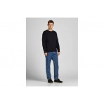 Jack And Jones Ανδρική Μακρυμάνικη Μπλούζα με Λαιμόκοψη Μαύρη