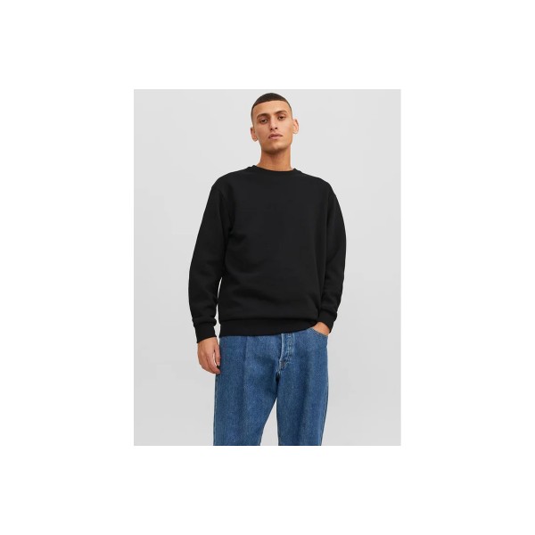 Jack And Jones Jjebradley Plain Μπλούζα Με Λαιμόκοψη Ανδρική (12249341 BLACK)