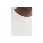 Jack And Jones Ανδρική Μακρυμάνικη Μπλούζα με Λαιμόκοψη Λευκή