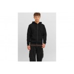 Jack & Jones Ανδρική Πολυεστερική Ζακέτα με Κουκούλα Μαύρη