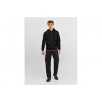 Jack & Jones Ανδρική Πολυεστερική Ζακέτα με Κουκούλα Μαύρη